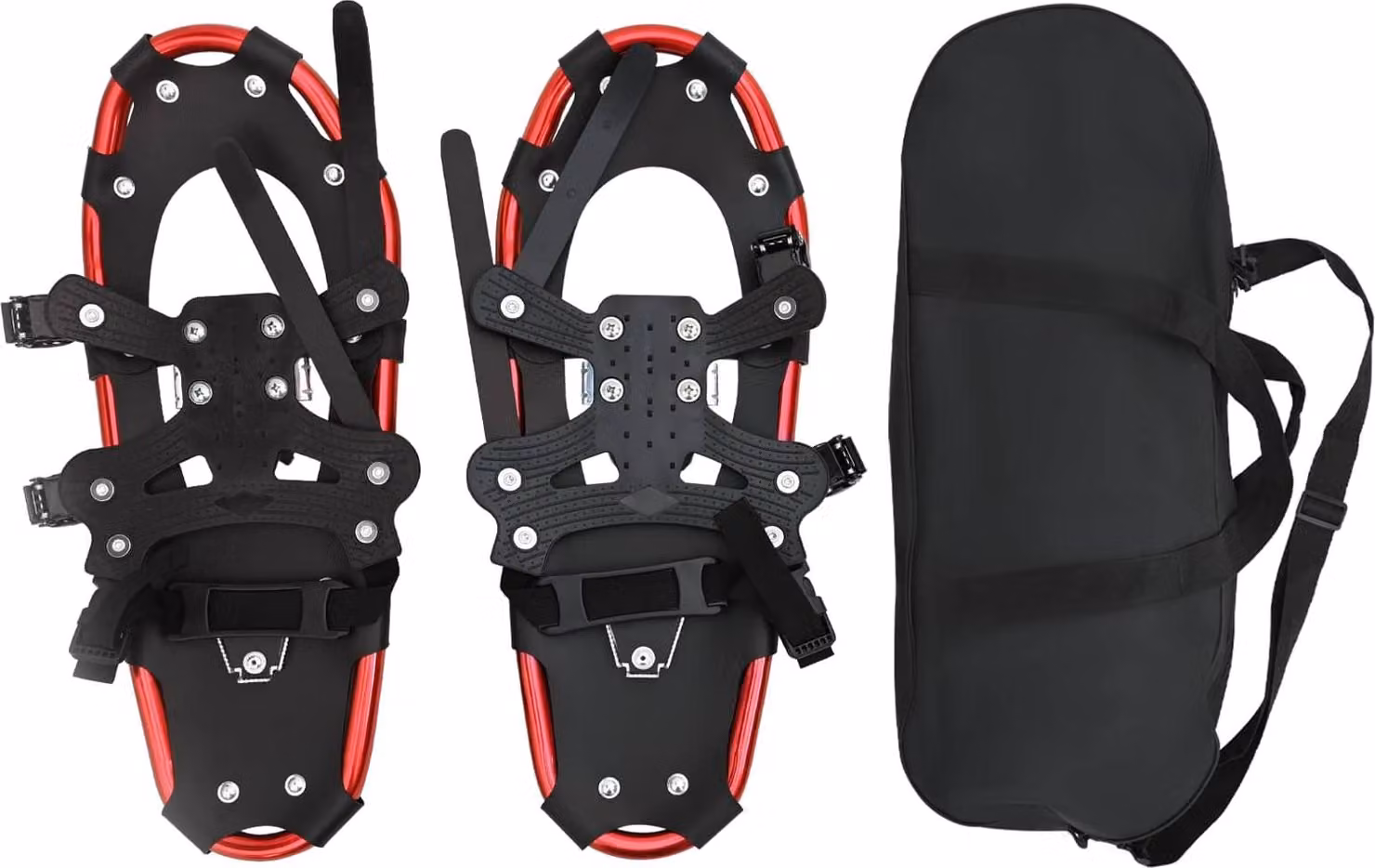 Ciaspole 3 in 1 Rosso e Nero 53,5 x 21 cm Alluminio e HDPE