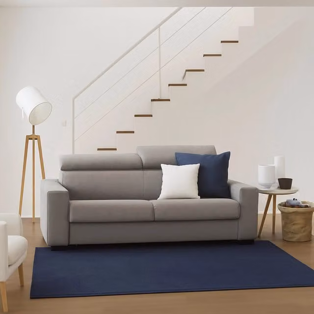 Amalfi Divano Letto 2 Posti Made in Italy con Coperture Sfoderabili e Poggiatesta Regolabile Grigio, L: 200 cm, P: 95 cm – 1