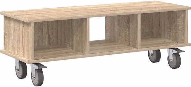 Mobile TV moderno HELLOSHOP26 in legno composito rovere Sonoma beige con vano porta cavi L/P/H: 100 x 35 x 35 cm