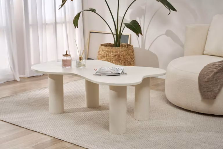 Skye Decor, Bloom - Cream, Couchtisch-Set, Crema, MDF, 110 x 40 x 70 cm