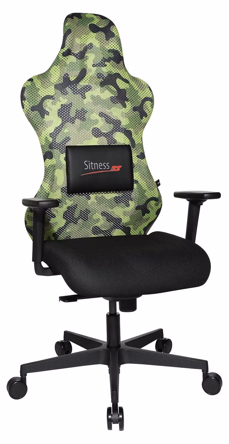 Sedia da ufficio girevole Sitness RS Sport, verde mimetico di Top Star