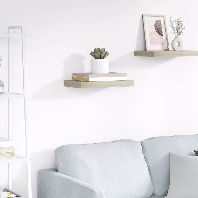 Scaffale a parete vidaXL in MDF e metallo, colore marrone/beige, L 40 cm x P 23,5 cm x H 3,8 cm