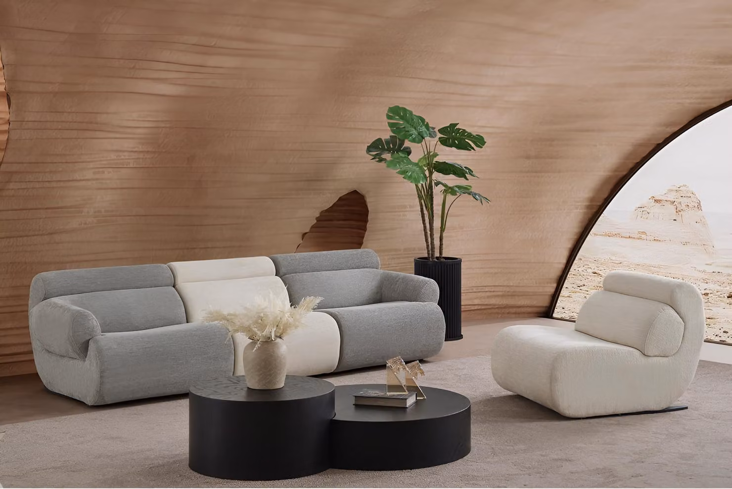 Edle Stoffgarnitur Designer Polstersofa Moderner Textilsessel 2tlg