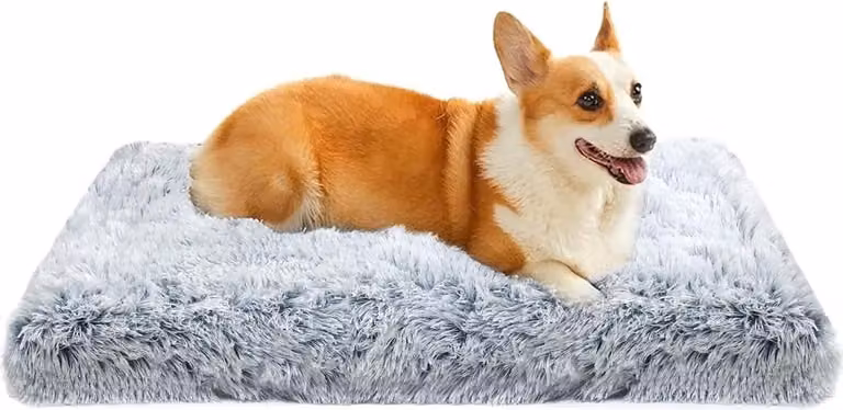 Cuscino per cani - Lettino in peluche a pelo lungo lavabile per cani di taglia media - Morbido e multifunzionale - Grigio sfumato - 75 x 50 x 8 cm