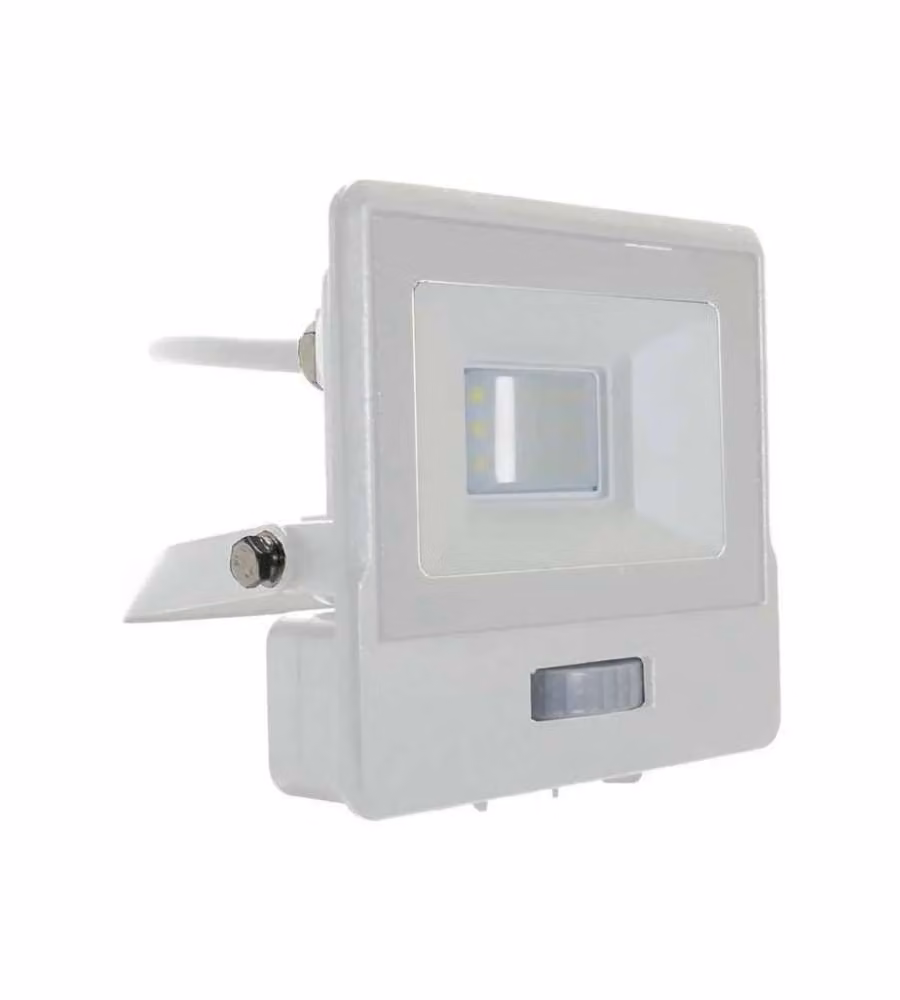 Faro LED Chip Samsung 10W con Sensore PIR Cavo 1m Colore Bianco 4000K IP65