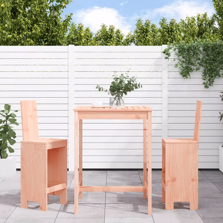 Set da Bar da Giardino vidaXL in Legno di Douglas Marrone, 3 Pezzi