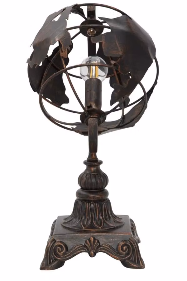 Lampada da Tavolo World Industry in Metallo Marrone Antico L: 24 cm, P: 20 cm, H: 40 cm – 2