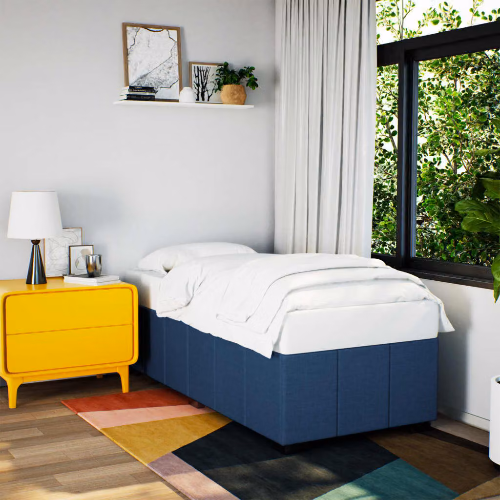vidaXL Giroletto senza Materasso Blu in Tessuto L 90 cm x P 200 cm