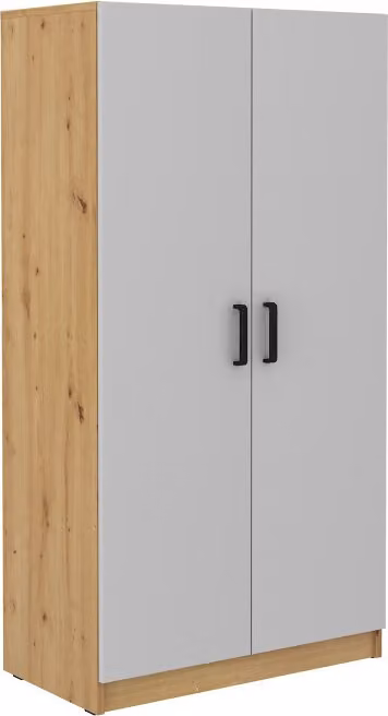 Armadio a doppia anta MABAKA - larghezza 80 cm, rovere artisan / grigio