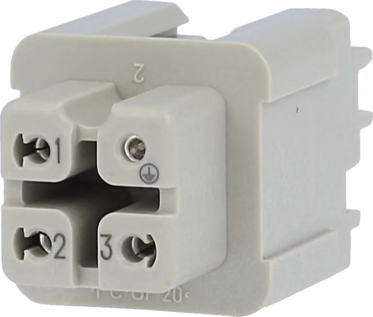 HARTING Han 3A inserto femmina (F) connessione Quick-Lock, 3 poli+PE 230V/400V, 10A - 1 pezzo
