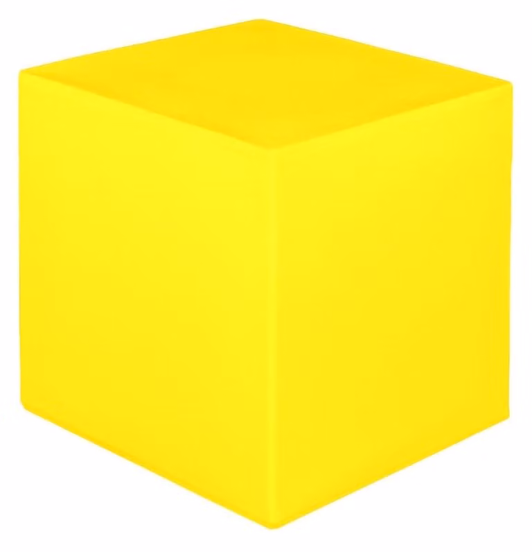 Cubetti in polietilene, dimensioni 25x25x25 cm, colore giallo, lavabili e resistenti