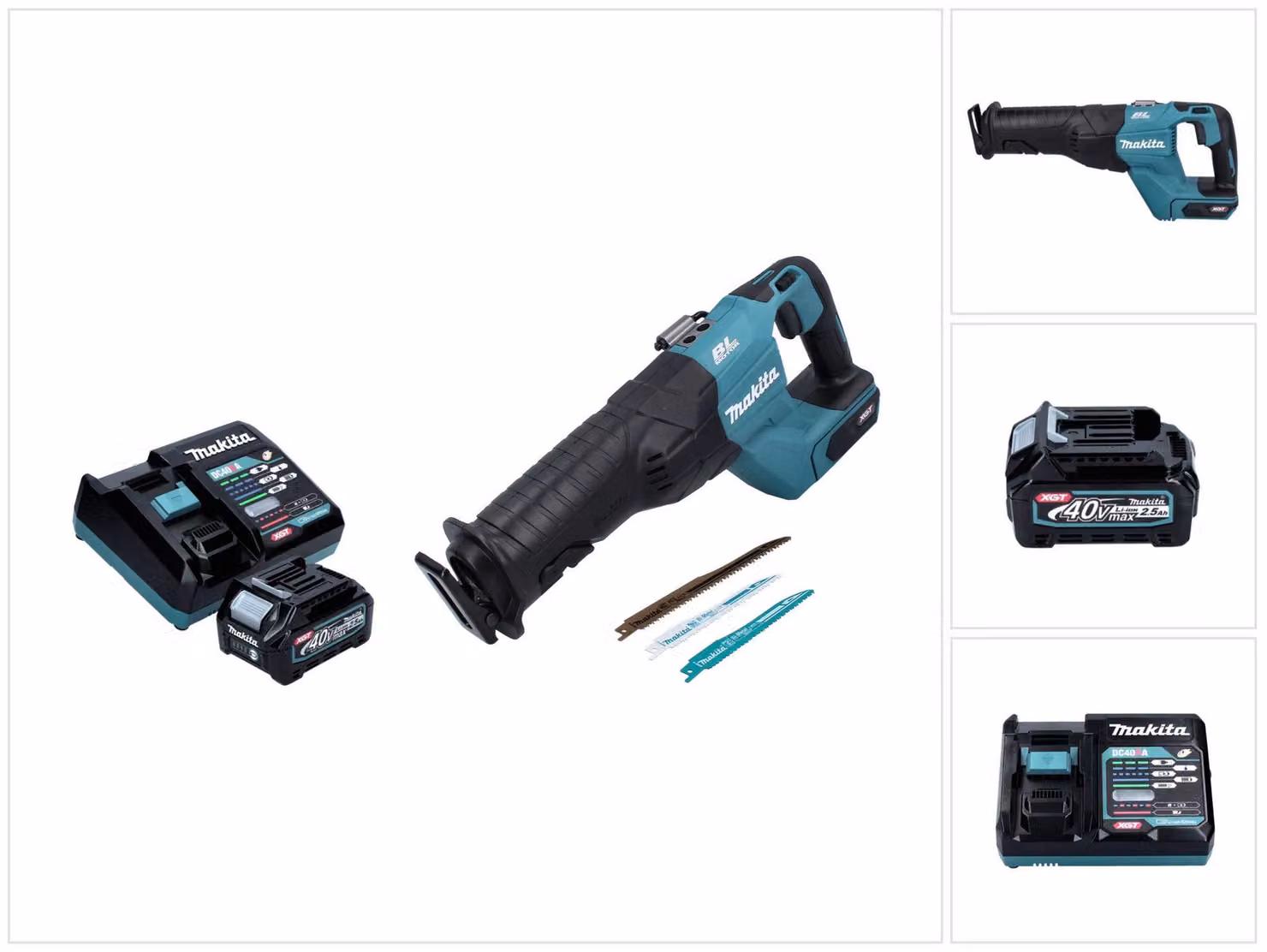 Makita JR 001 GD1 Sega circolare a batteria 40 V max. senza spazzole XGT + 1x batteria 2,5 Ah + caricabatterie - senza custodia