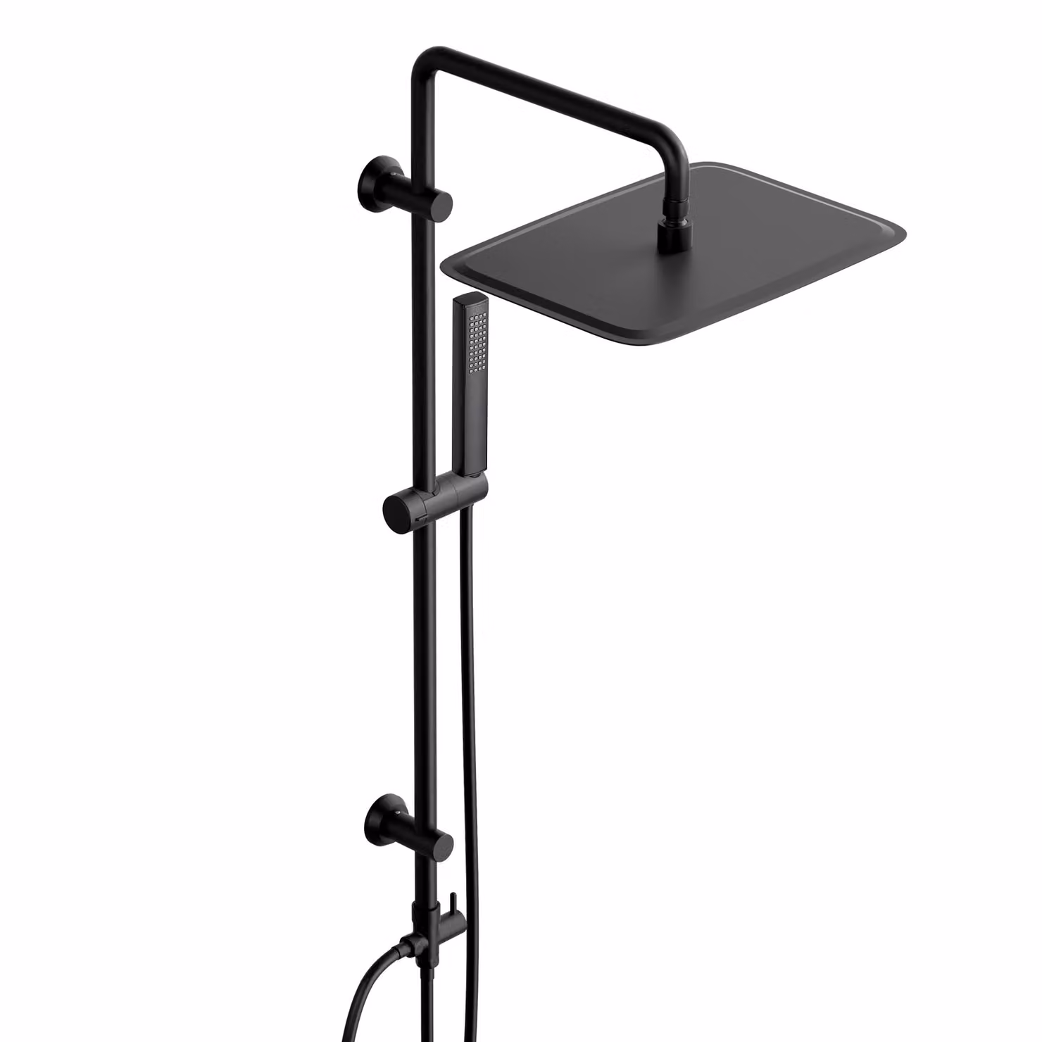 JOHO Regolabili Colonna Doccia idromassaggio Asta Acciaio Inox Senza Miscelatore, Doccia Saliscendi Doccia soffione a Pioggia Rettangolare 35x25 cm