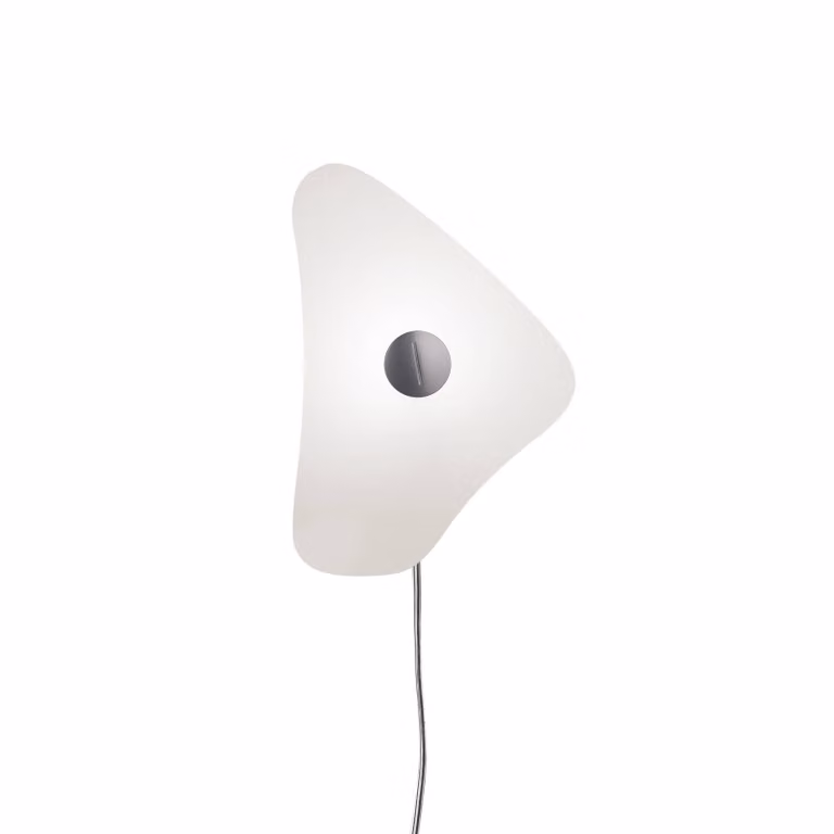 Foscarini Applique da parete di design Bit 4, Bianco / Opale, Soggiorno / Sala da pranzo, Vetro, Design, Applique