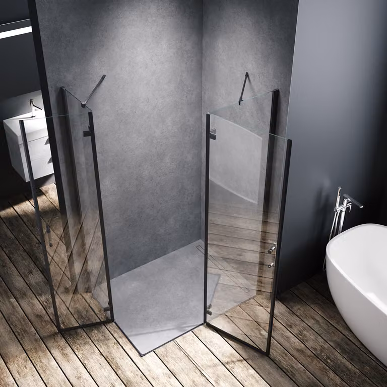 SONNI nero 80x120x195cm cabina doccia con porta a battente doccia angolare nano vetro doccia angolare 6mm ESG vetro di sicurezza
