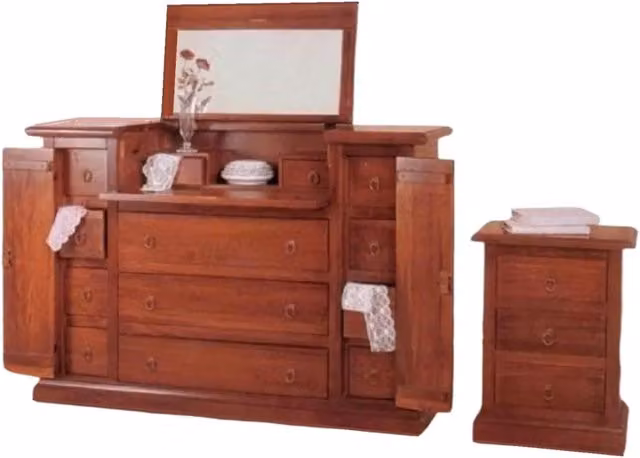 Set di 2 comodini classici Gruppo Como in legno color noce Mobili 2G – 1
