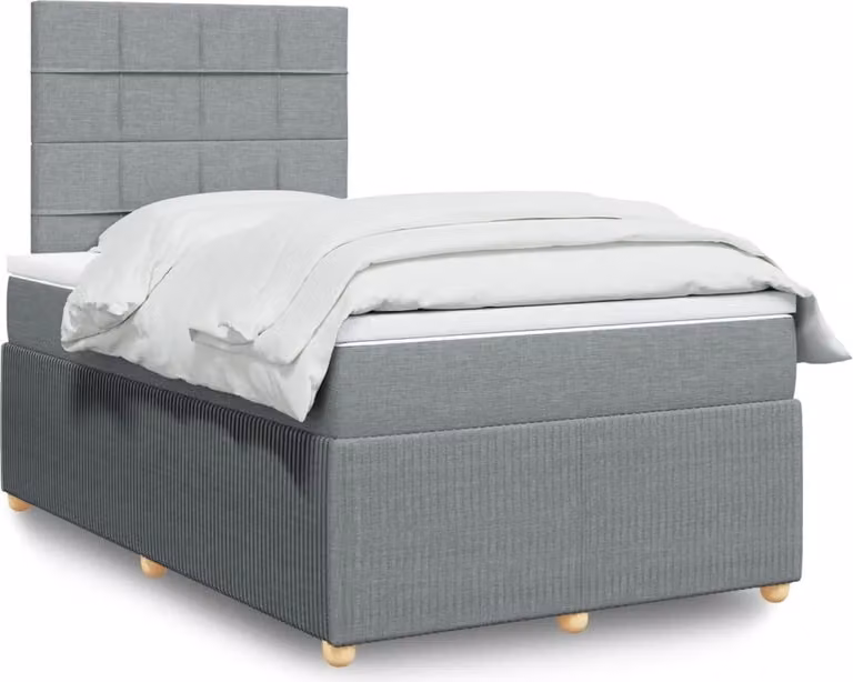 Maison Exclusive - Letto boxspring con materasso Grigio chiaro 120x200 cm Tessuto