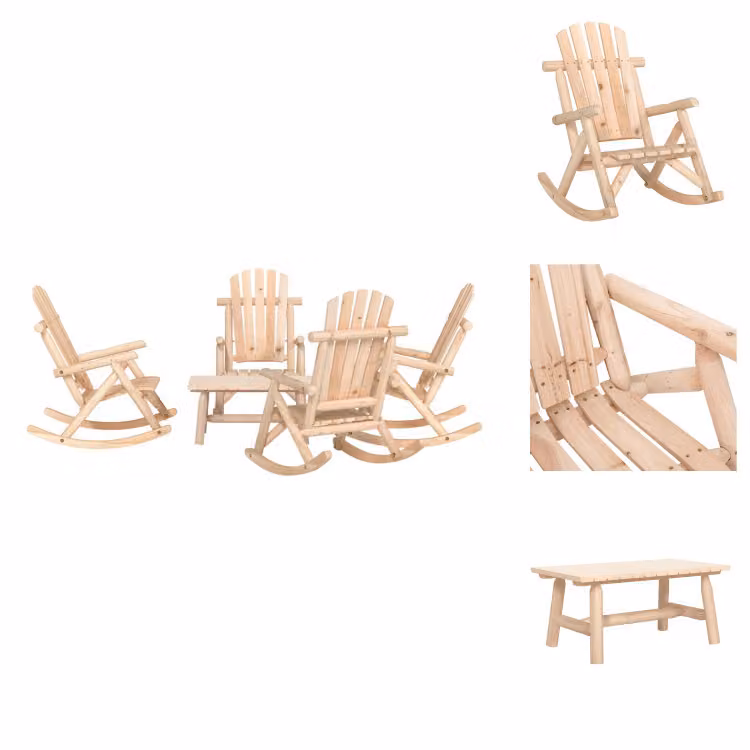 vidaXL Set di 5 pezzi per salotto da giardino in legno massiccio di abete rosso - Set di mobili da giardino