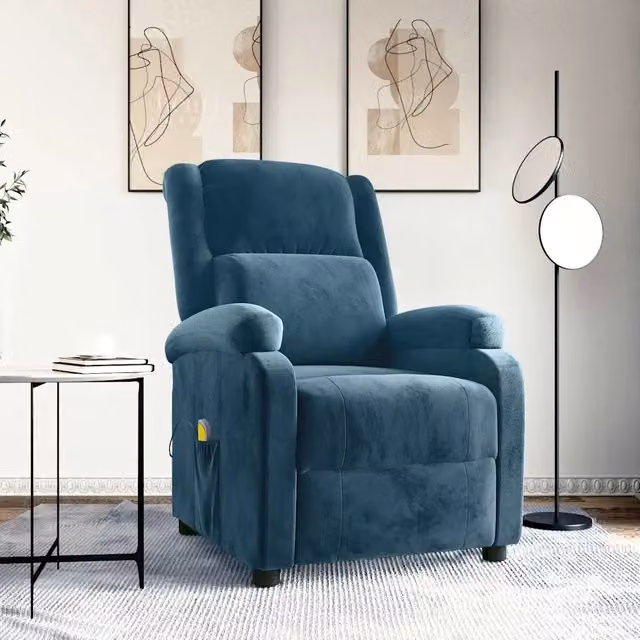 Divano Sedia-Poltrona Massaggiante Blu in Velluto