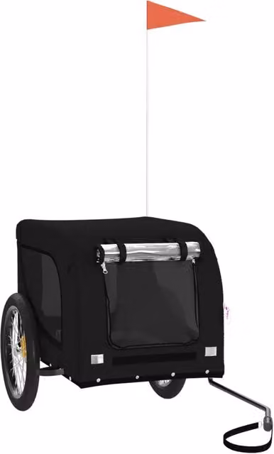 Rimorchio da Bici per Animali Nero Oxford e Ferro CFW8481185