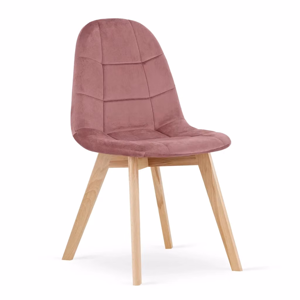 Set di 4 sedie Valora NUUC in velluto rosa con design ergonomico e struttura in legno di faggio – 2