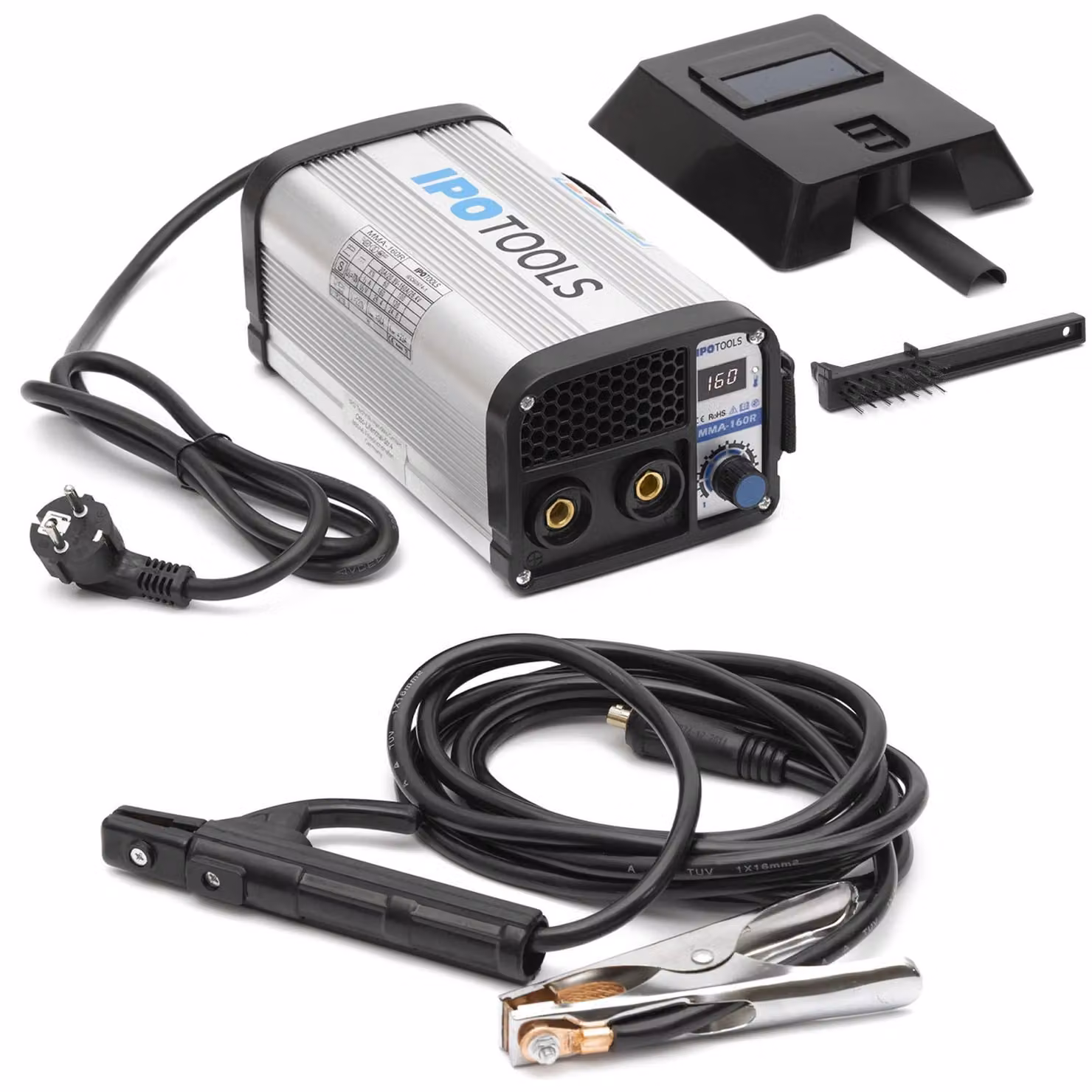 Saldatrice ad elettrodo, 160 Ampere - 230 Volt - Inverter IGBT - Con display digitale