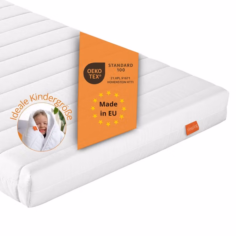materasso ergonomico in schiuma fredda, 70 x 140 cm, H2, 10 cm, materasso per bambini, materasso reversibile, sleepling PureComfort