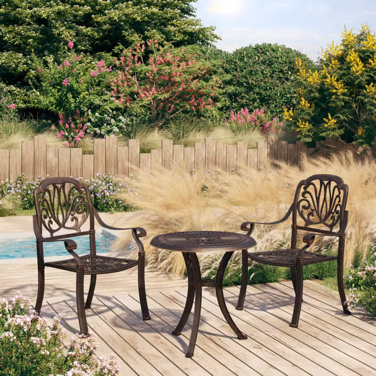Maison Exclusive - Set da bistrot da 3 pezzi in fusione di alluminio color bronzo