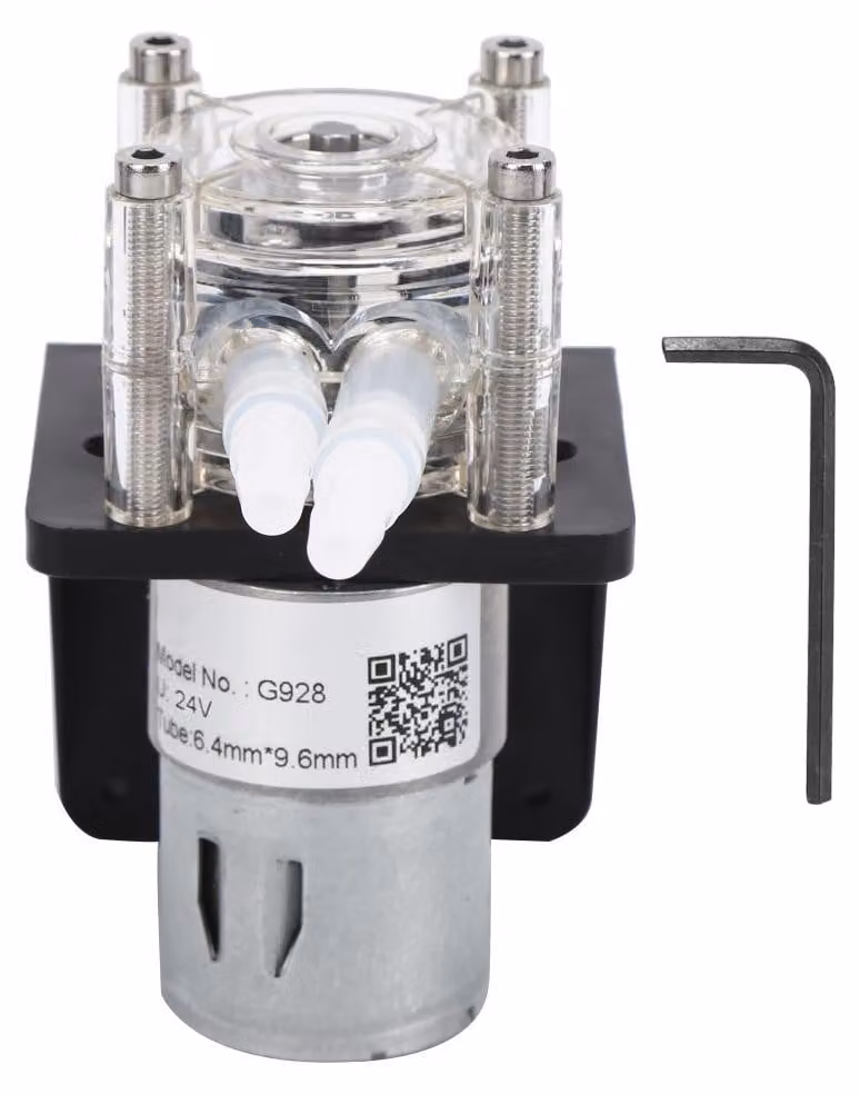 Pompa per tubi flessibili, alta qualità, portata elevata, resistente alla corrosione, con testina in PC trasparente, 500 ml/min, 24 V