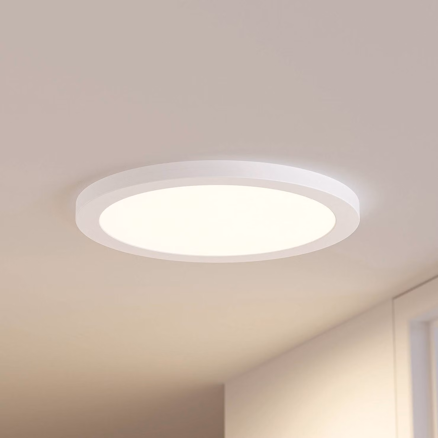 Plafoniera LED Aureka PRIOS, Bianco / Opale, Soggiorno / Sala da pranzo, Alluminio, Moderno, Plafoniera LED