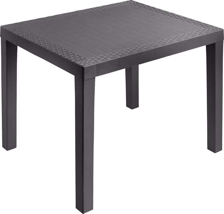 Tavolo da giardino antracite - dimensioni approssimative: 78 cm x 65 cm x 72 cm - tavolo in plastica per esterno