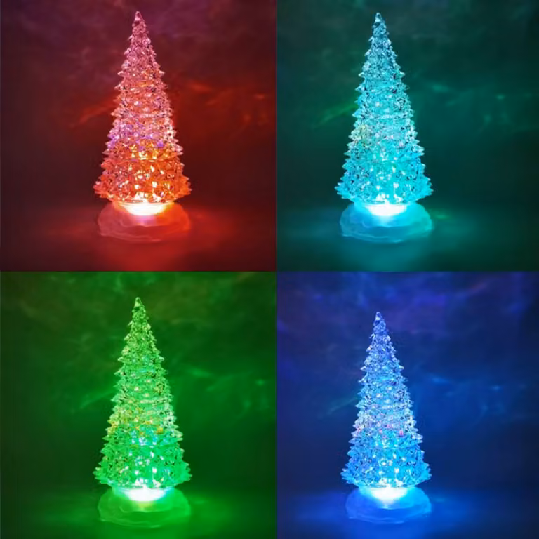 ACA Lighting albero di cristallo in plastica 1 LED RGB a batteria (3xAAA) IP20 w.10x25cm X1313109