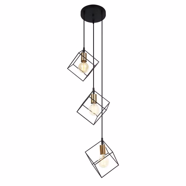 Italux Morestel lampadario moderno nero MDM-4244/3 BK+BRO