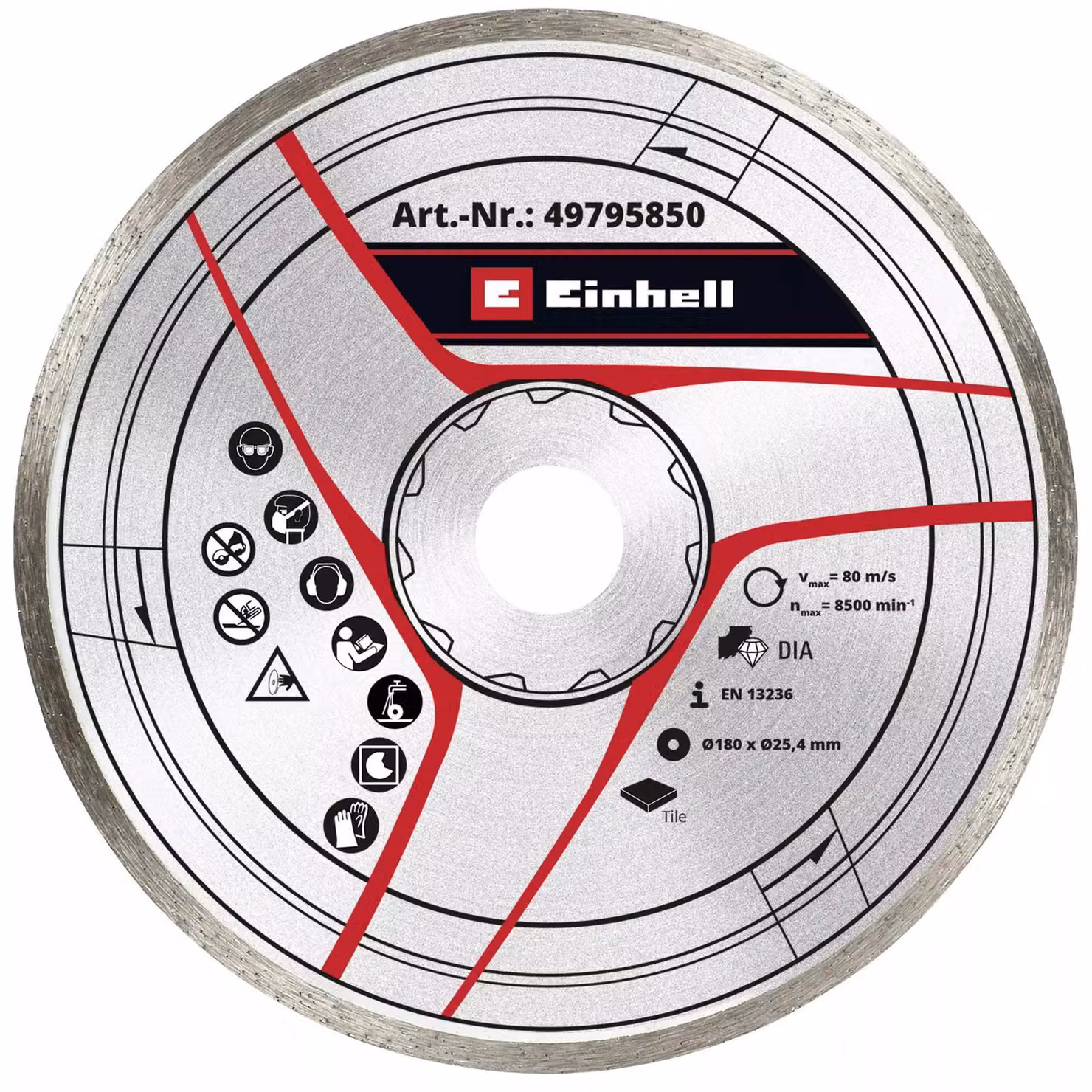 Accessori per tagliapiastrelle Einhell Disco da taglio DIA 180x25,4 mm