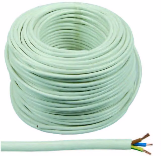 Cavo Elettrico Multipolare Similgomma Bianco H05VV F 3X MMQ.1 Lunghezza: 100 m