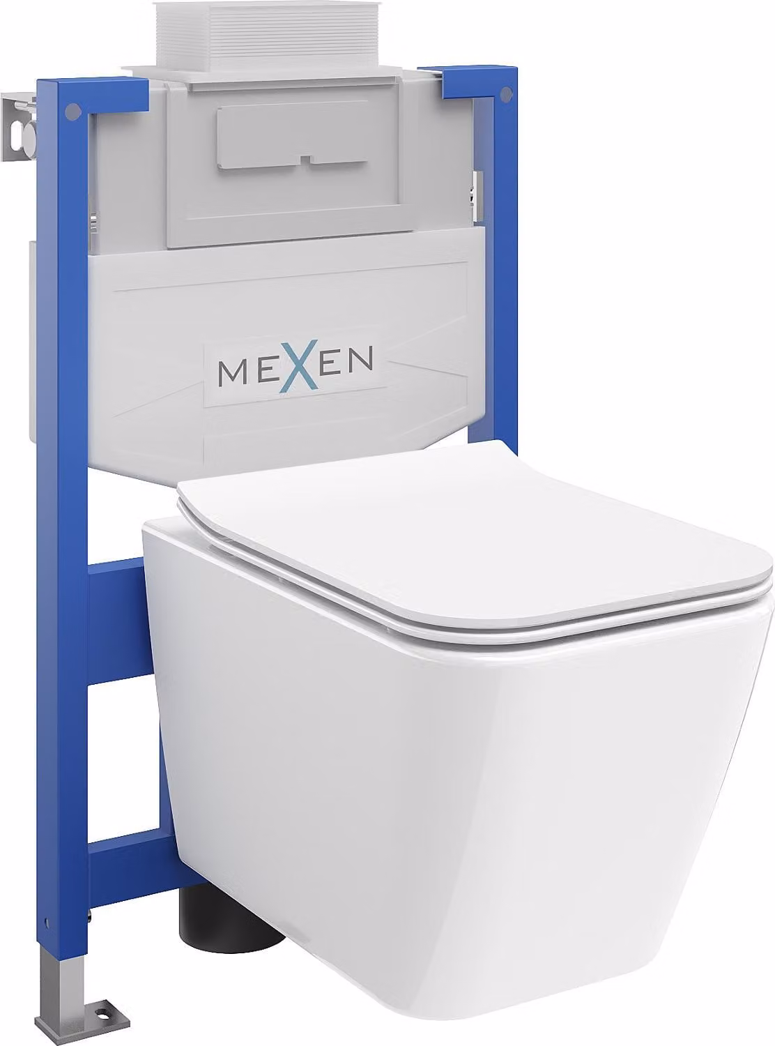 Mexen set da incasso WC struttura Fenix XS-U con vaso WC Cube e sedile a chiusura rallentata, bianco lucido - 68530924000