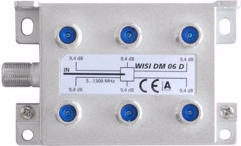 Distributore 6x 5-1300MHz 9,4dB Cl.A - Distributore 6 uscite DM 06 D