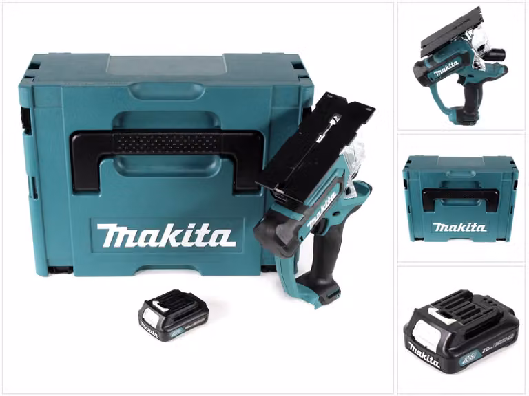 Makita SD 100 DA1J 10,8 V Sega a batteria per cartongesso Sega per cartongesso in Makpac + 1 x batteria da 2,0 Ah - senza caricabatteria