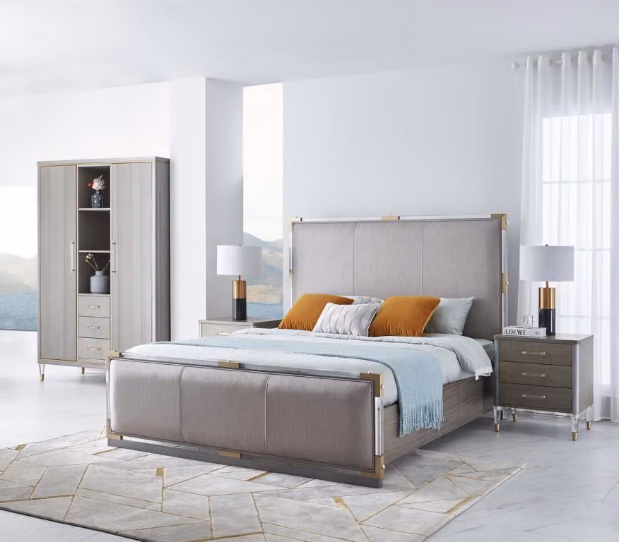 Luxus Schlafzimmer Bett Doppel Betten Holz 180x200cm Dubai Hotel Einrichtung