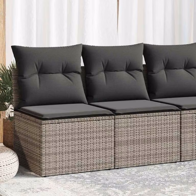 Maison Exclusive - Set Divano Giardino 2 pz con Cuscini Grigio Polyrattan Acacia