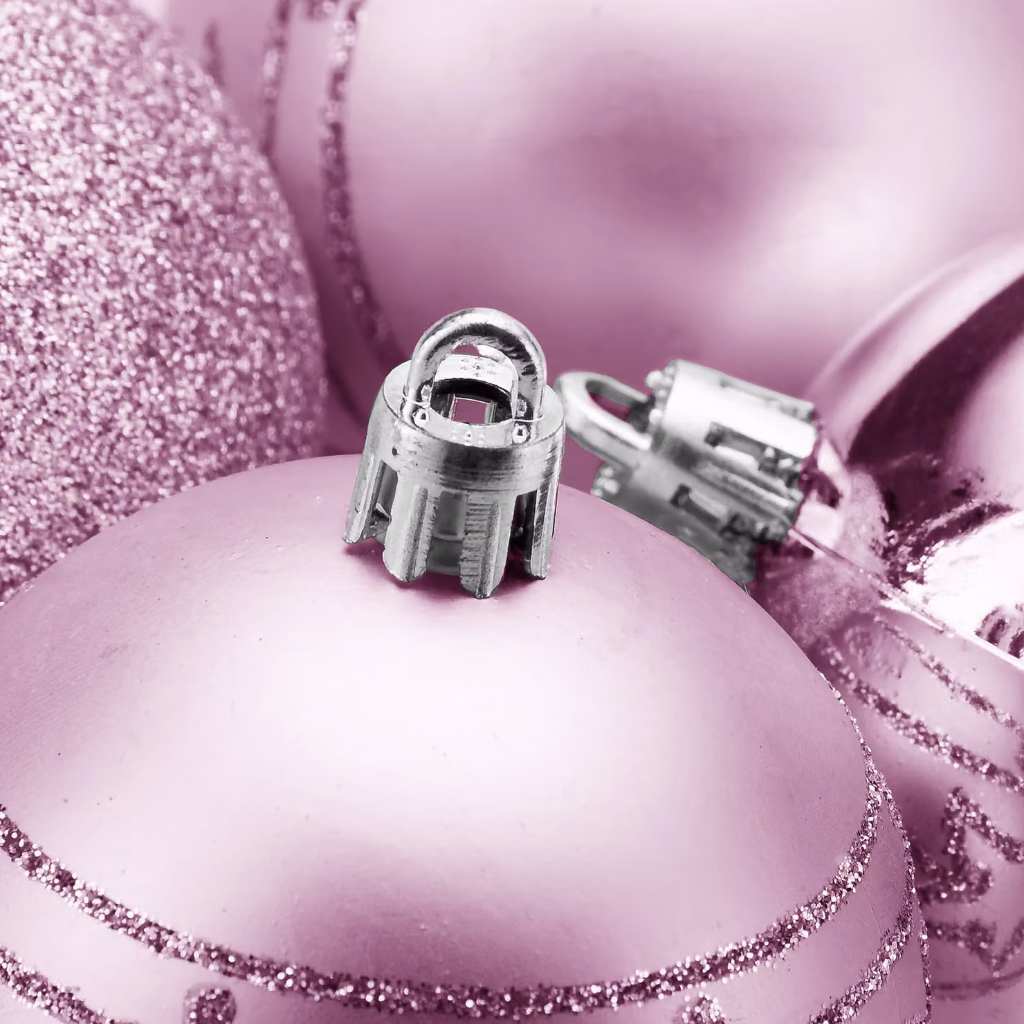 Set di 48 palline di Natale Casaria rosa in plastica per decorare il tuo albero – 2