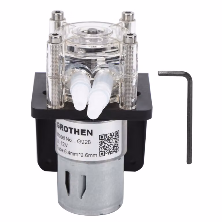 Pompa peristaltica di alta qualità con portata elevata, resistente alla corrosione, con testa in PC trasparente, 500 ml/min, 12 V