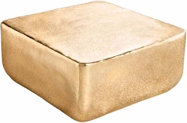 Tavolino quadrato AURUM 70 cm in alluminio dorato martellato – Design artigianale chic