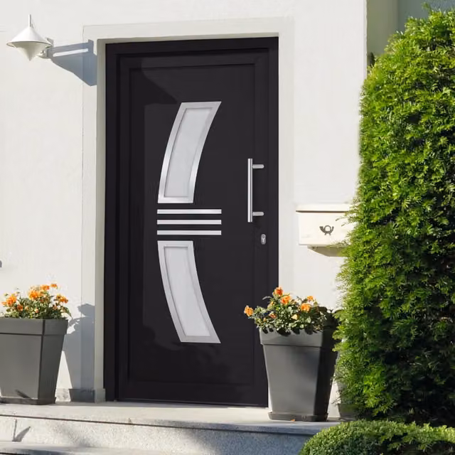 Porta di Ingresso Moderna vidaXL Colore Antracite L: 108 cm, H: 208 cm – 1