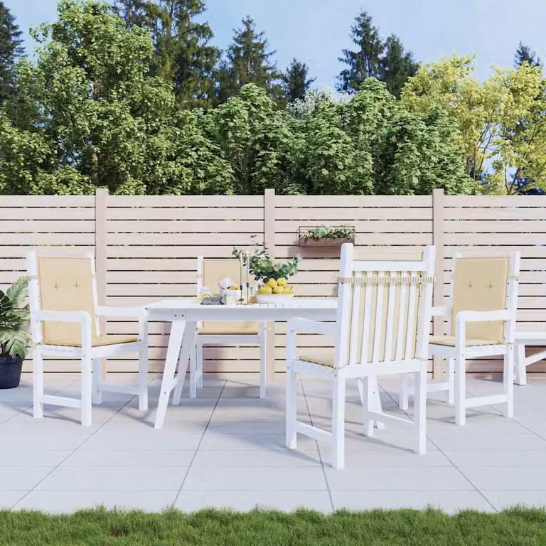 Set di 4 cuscini per sedie da giardino vidaXL beige, modello rettangolare impermeabile e traspirante, L/P/H: 100 x 50 x 3 cm