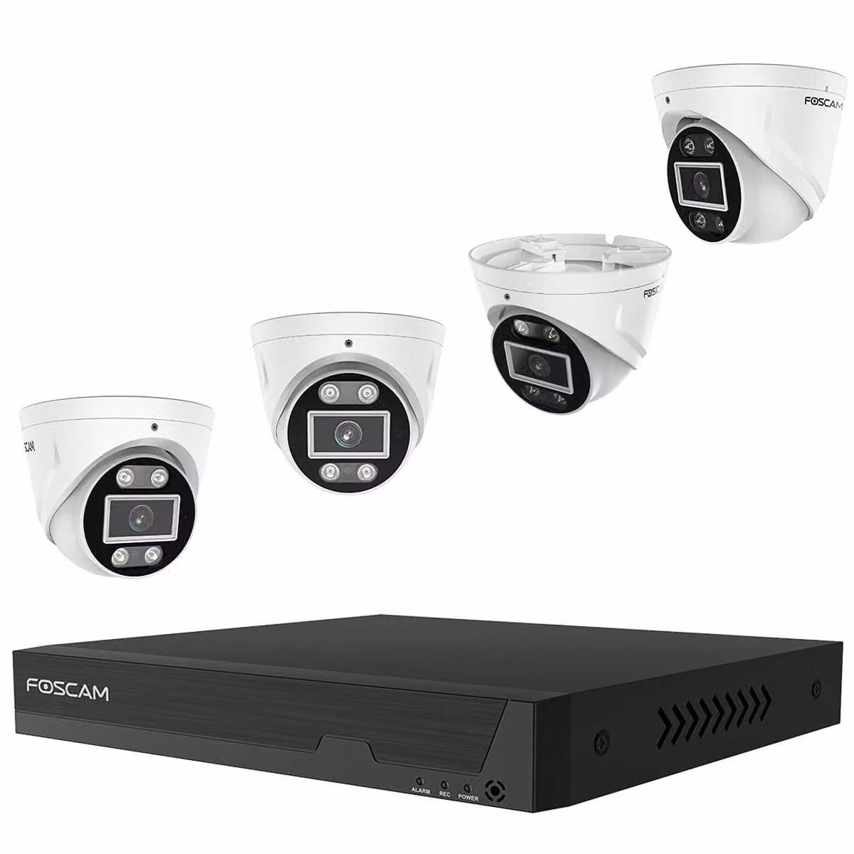 Foscam FN9108E-T4-2T LAN IP-UEberwachungskamera-Set 8-Kanal mit 4 Kameras