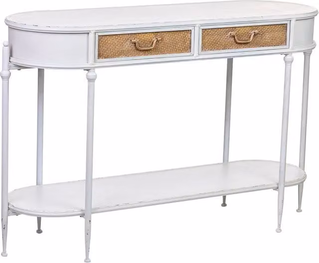 Mobili d'ingresso in metallo bianco 125x41x81h cm