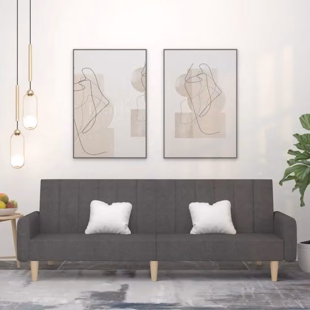 Divano Letto a 2 Posti-Sofa Letto 2 Posti-Daybed Grigio Scuro in Tessuto 370805