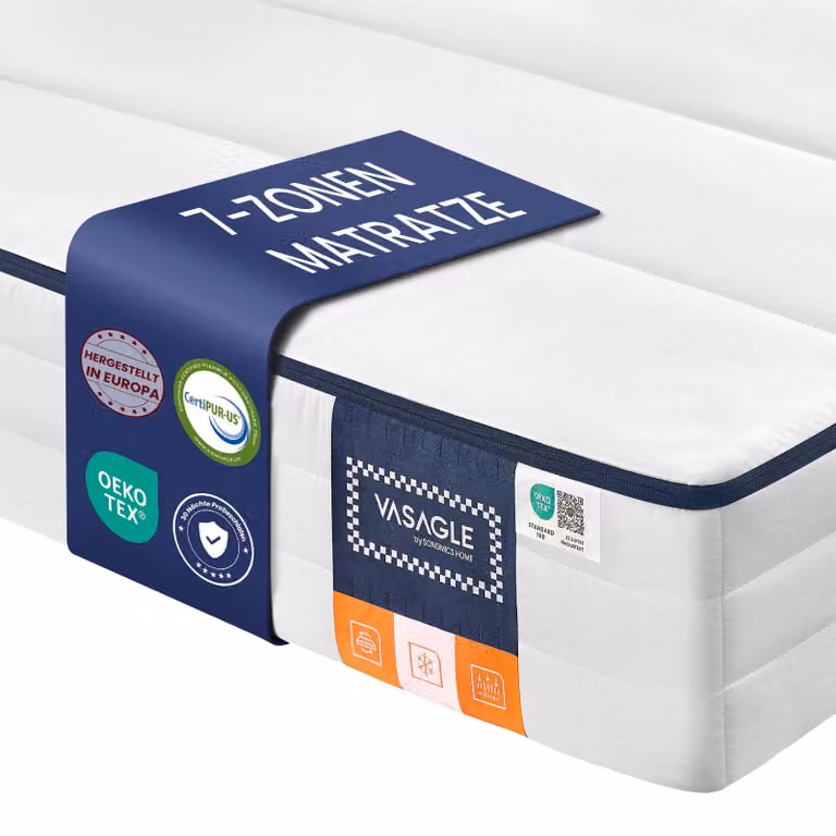 VASAGLE, materasso, 140 x 200 cm, imbottitura in gel e memory foam, spessore 12 cm, livello di comfort H3