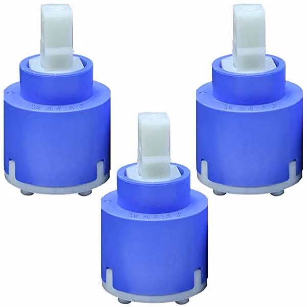 Schläfer 480049 | Cartuccia Vetroceramica per K40 Kerox, 40 mm senza fondo con 2 piedini, miscelatore doccia, cucina, lavabo, bidet, vasca. Pack da 3